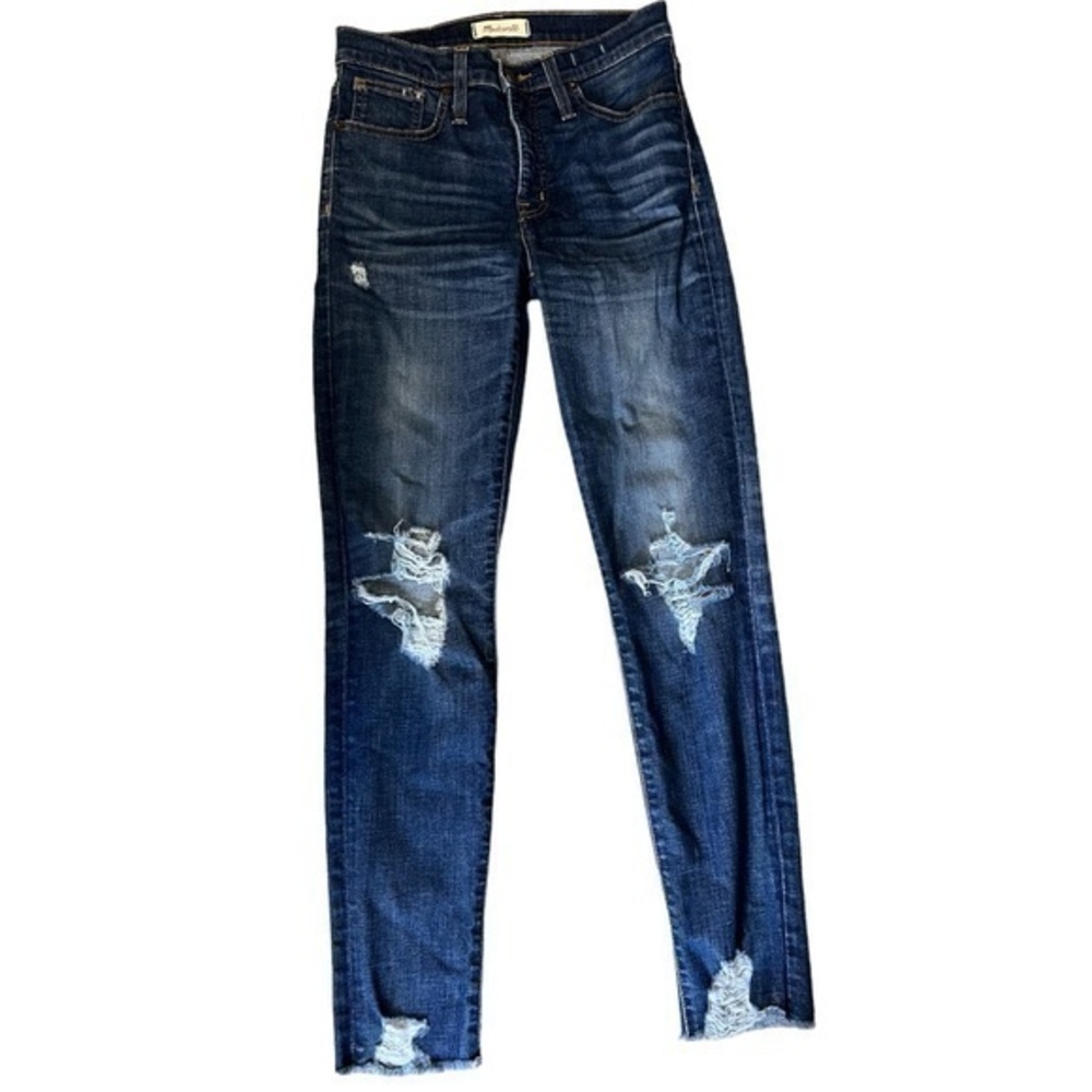 Madewell 9” High-rise Skinny holey jeans